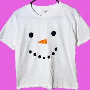 Vintage Snowman Face Tee, AAA Alstyle Brand